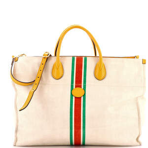 Gucci Interlocking G Web Tote Canvas #228474G17B